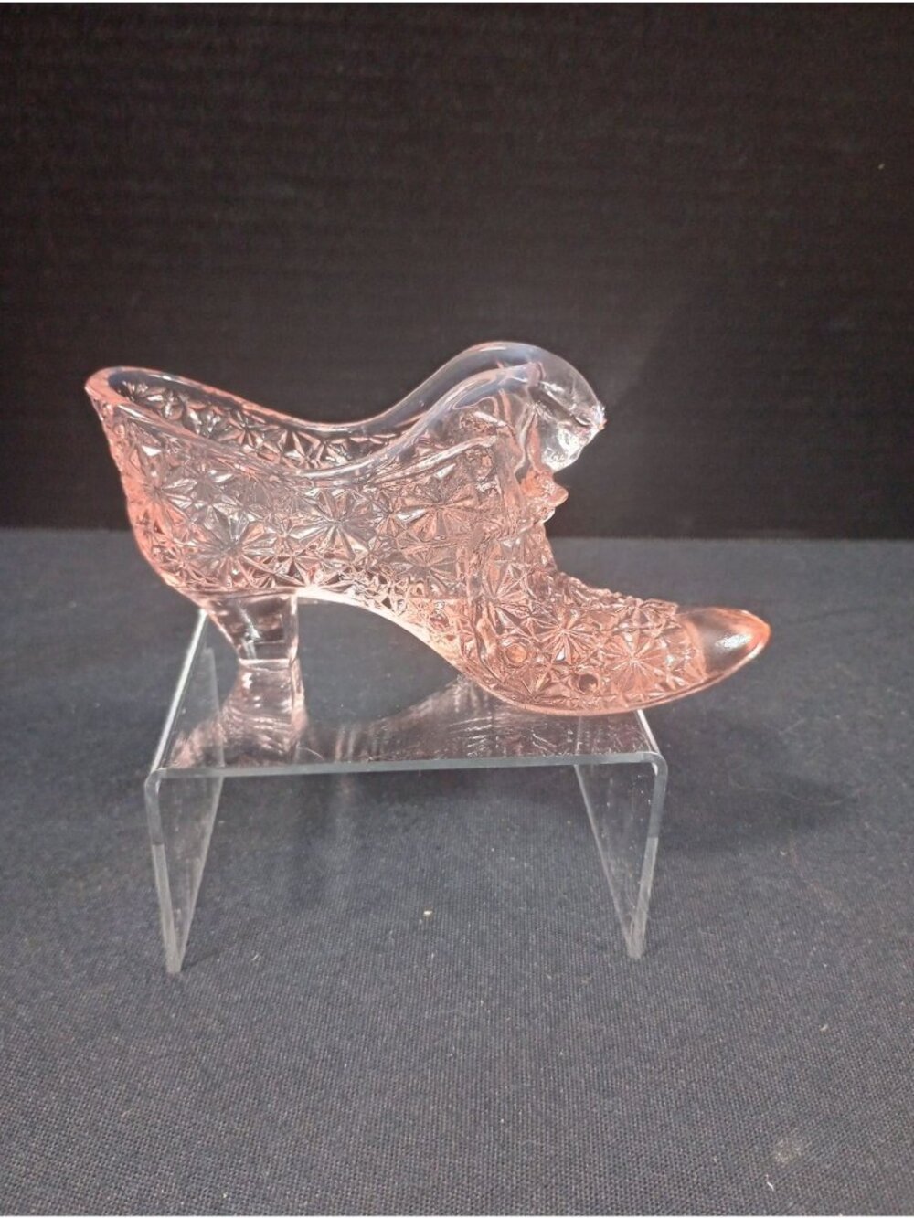 Vintage Fenton Art Glass Rose Pink Glass Slipper